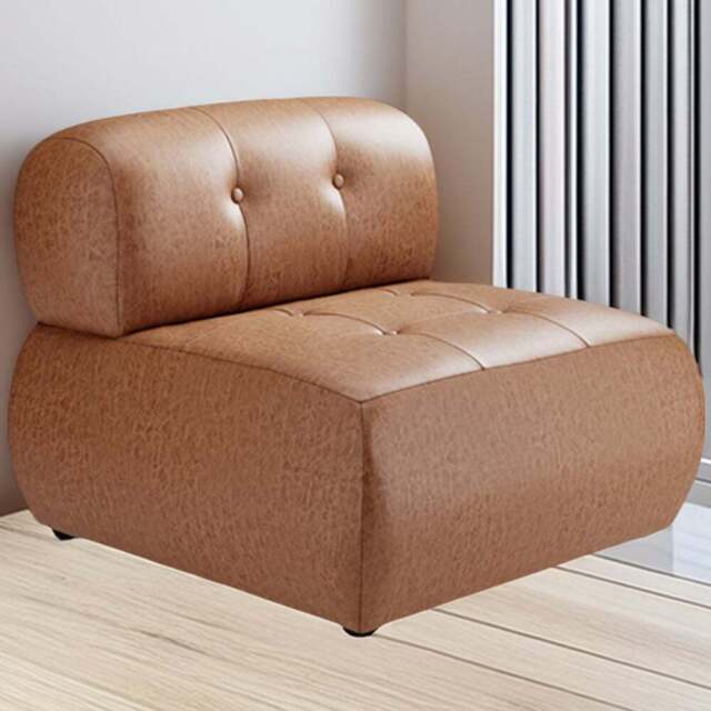 Reese Tan Faux Leather Accent Chair - Size: Single - Brown - LPD Home - Wilko - image 1