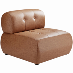 Reese Tan Faux Leather Accent Chair - Size: Single - Brown - LPD Home - Wilko - thumbnail 3