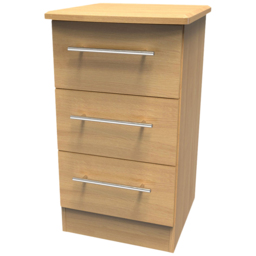 Crowndale Sherwood 3 Drawer Oak Bedside Cabinet - Brown - Wilko - thumbnail 5