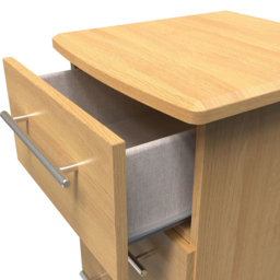Crowndale Sherwood 3 Drawer Oak Bedside Cabinet - Brown - Wilko - thumbnail 7