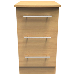 Crowndale Sherwood 3 Drawer Oak Bedside Cabinet - Brown - Wilko - thumbnail 3