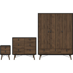 Florence Matt Black Walnut 3 Piece Bedroom Furniture Set - Furniture To Go - Wilko - thumbnail 3