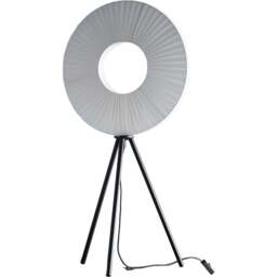 Kliving Riley White Shade Black LED Tripod Table Lamp - Size: 80 x 36 x 36cm - Silver - Wilko