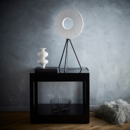 Kliving Riley White Shade Black LED Tripod Table Lamp - Size: 80 x 36 x 36cm - Silver - Wilko - thumbnail 3