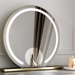 CARME Home Elsie Gold Large Touch Sensor LED Makeup Mirror 55cm - Size: 16 x 61.5 x 62cm - Wilko - thumbnail 4