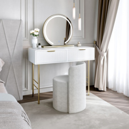 CARME Home Elsie Gold Large Touch Sensor LED Makeup Mirror 55cm - Size: 16 x 61.5 x 62cm - Wilko - thumbnail 5