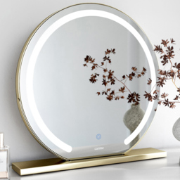 CARME Home Elsie Gold Large Touch Sensor LED Makeup Mirror 55cm - Size: 16 x 61.5 x 62cm - Wilko - thumbnail 3