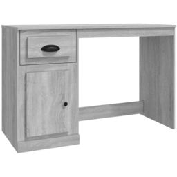 vidaXL Single Door Single Drawer Computer Desk Grey - Size: 75 x 115 x 50cm - Wilko - thumbnail 3