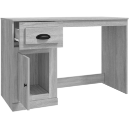 vidaXL Single Door Single Drawer Computer Desk Grey - Size: 75 x 115 x 50cm - Wilko - thumbnail 6