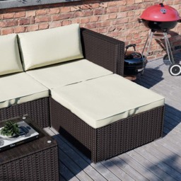 Garden Vida Hampton 4 Seater Brown Rattan Corner Lounge Set - Wilko - thumbnail 5