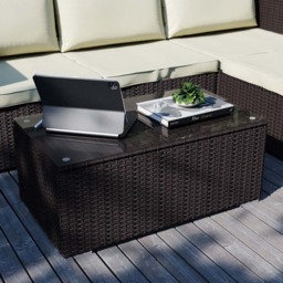 Garden Vida Hampton 4 Seater Brown Rattan Corner Lounge Set - Wilko - thumbnail 6