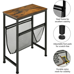 Costway Narrow End Table with Mesh Magazine Holder - Size: 68.6 x 30.5 x 10.16cm - Blue - Wilko - thumbnail 6
