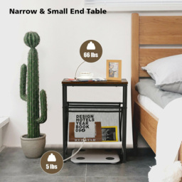 Costway Narrow End Table with Mesh Magazine Holder - Size: 68.6 x 30.5 x 10.16cm - Blue - Wilko - thumbnail 7
