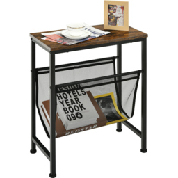 Costway Narrow End Table with Mesh Magazine Holder - Size: 68.6 x 30.5 x 10.16cm - Blue - Wilko - thumbnail 4