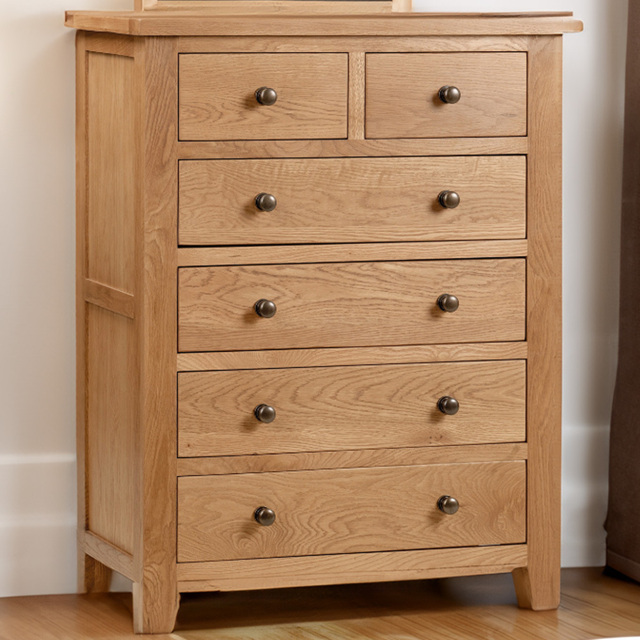 Julian Bowen Marlborough 6 Drawer Oak Chest of Drawers - Wood - Wilko - image 1