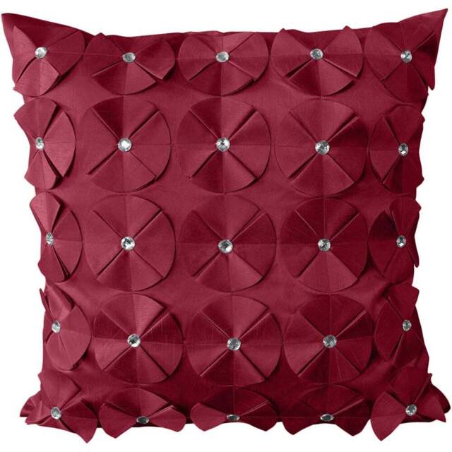 Intimates Vogue Diamante Burgundy Filled Cushion 43 x 43cm 2 Pack - Red - Wilko - image 1