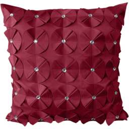 Intimates Vogue Diamante Burgundy Filled Cushion 43 x 43cm 2 Pack - Red - Wilko