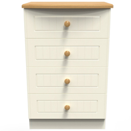 Crowndale Warwick 4 Drawer Cream Ash and Oak Midi Chest of Drawers - Wilko - thumbnail 3