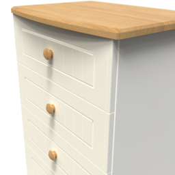 Crowndale Warwick 4 Drawer Cream Ash and Oak Midi Chest of Drawers - Wilko - thumbnail 6