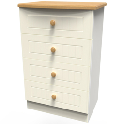 Crowndale Warwick 4 Drawer Cream Ash and Oak Midi Chest of Drawers - Wilko - thumbnail 5