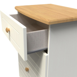 Crowndale Warwick 4 Drawer Cream Ash and Oak Midi Chest of Drawers - Wilko - thumbnail 7