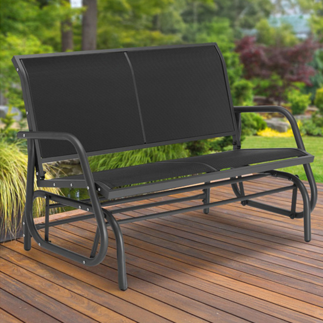 tectake Greta 2 Seater Swing Bench - Size: 86.5 x 72 x 121cm - Black - Wilko - image 1