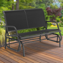 tectake Greta 2 Seater Swing Bench - Size: 86.5 x 72 x 121cm - Black - Wilko - thumbnail 1