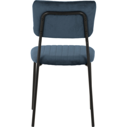 Seconique Sheldon Set of 4 Navy Blue Velvet Dining Chair - Navy Blue Velvet Fabric - Wilko - thumbnail 5