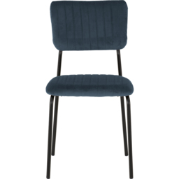 Seconique Sheldon Set of 4 Navy Blue Velvet Dining Chair - Navy Blue Velvet Fabric - Wilko - thumbnail 4