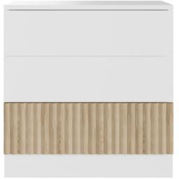 Flair Luca 3 Drawer White and Oak Ribbed Chest of Drawers - Wilko - thumbnail 3