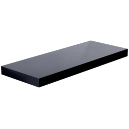 Innoteck 30cm High Gloss Black Floating Shelf - Size: 3.8 x 30 x 23.5cm - Wilko