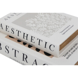 Neutral Abstract Book Boxes Ornaments Set of 2 - Size: 20 x 3.5 x 14 - Wilko - thumbnail 3