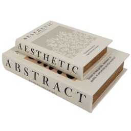 Neutral Abstract Book Boxes Ornaments Set of 2 - Size: 20 x 3.5 x 14 - Wilko - thumbnail 1