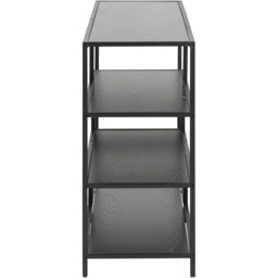 Florence Seaford 4 Shelf Black and Oak Metal Wide Bookcase - Size: 78 x 114 x 35cm - Wilko - thumbnail 5