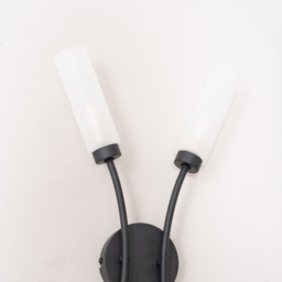 ValueLights Maya 2 Way Matt Black Curved Upright Reed Shaded LED Wall Light 2 Pack - Size: 42 x 27 x 5.5cm - Wilko - thumbnail 5