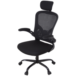 Living and Home Black Adjustable Headrest and Flip-Up Armrest Office Chair - Size: 127 x 51.5 x 63cm - Wilko - thumbnail 3