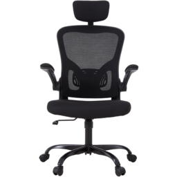 Living and Home Black Adjustable Headrest and Flip-Up Armrest Office Chair - Size: 127 x 51.5 x 63cm - Wilko - thumbnail 4