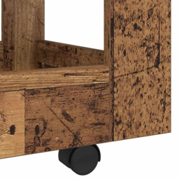 vidaXL 2 Shelf Old Wood Effect Wooden Desk Trolley - Size: 60 x 60 x 45cm - Brown - Wilko - thumbnail 5