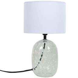 Maeva White Smudge Glass Table Lamp - Size: 18 x 30 x 18cm - Wilko