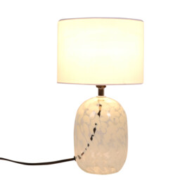 Maeva White Smudge Glass Table Lamp - Size: 18 x 30 x 18cm - Wilko - thumbnail 3