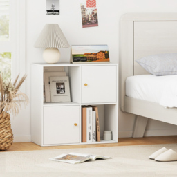 Costway 2 Door 2 Shelf White Bookshelf - Wilko - thumbnail 4