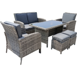 Furniture One 6 Seater Rattan Garden Lounge Set - Grey - Wilko - thumbnail 5