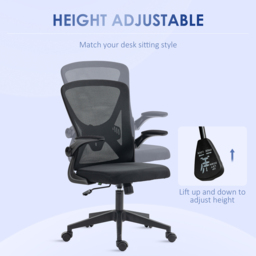 Portland Black Mesh Office Chair with Flip Up Armrests - Size: 62 x 62.5 x 108cm - Wilko - thumbnail 5