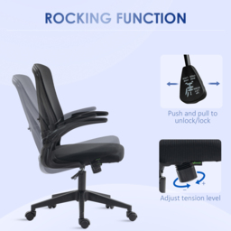 Portland Black Mesh Office Chair with Flip Up Armrests - Size: 62 x 62.5 x 108cm - Wilko - thumbnail 6