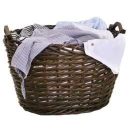 JVL Dark Willow Brown Log Basket with Metal Handles 36 x 55 x 47cm - Size: 55 x 46 x 36cm - JVL Homewares - Wilko - thumbnail 6