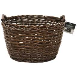JVL Dark Willow Brown Log Basket with Metal Handles 36 x 55 x 47cm - Size: 55 x 46 x 36cm - JVL Homewares - Wilko - thumbnail 5