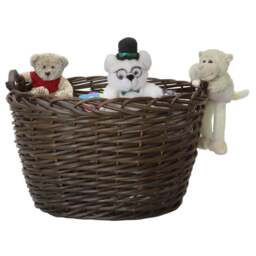 JVL Dark Willow Brown Log Basket with Metal Handles 36 x 55 x 47cm - Size: 55 x 46 x 36cm - JVL Homewares - Wilko - thumbnail 7