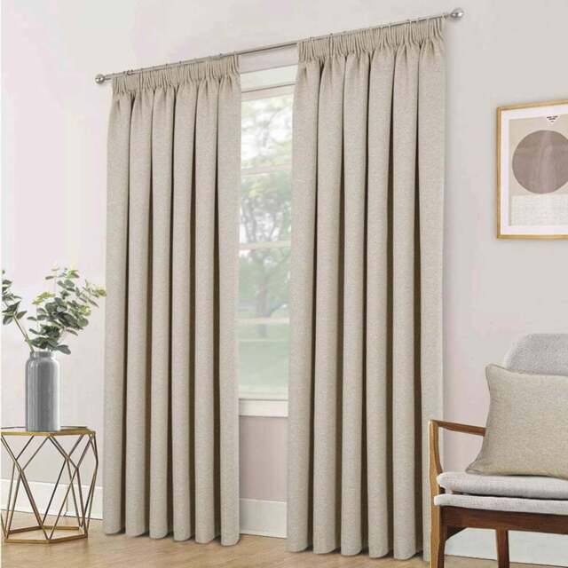 Divante Dusk Blackout Thermal Curtains - Natural/168cm/183cm - Wilko - image 1