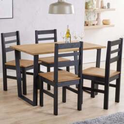 Core Product Texas Linea 4 Seater Dining Set Antique Wax Pine - Brown - Core Products - Wilko