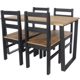 Core Product Texas Linea 4 Seater Dining Set Antique Wax Pine - Brown - Core Products - Wilko - thumbnail 3
